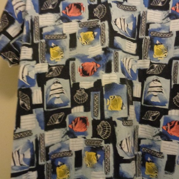 UNISEX TROPICAL FISH COTTON BLEND TEE TOP X LG - Picture 3 of 4